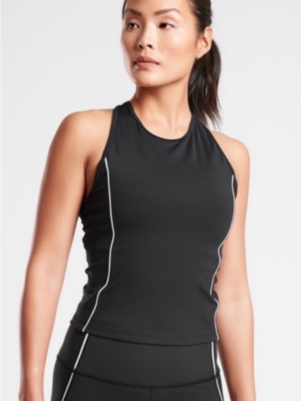 Athleta Black Lightening Racerback Tank Top